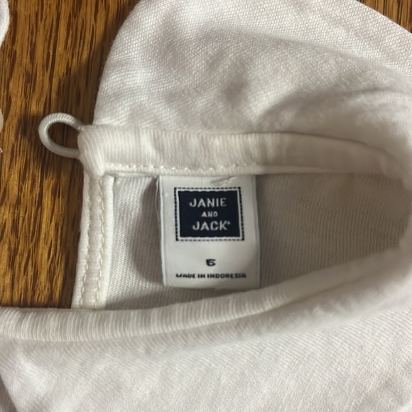 Janie and Jack Girl’s White Long Sleeve Top Size 6 - Picture 3 of 5